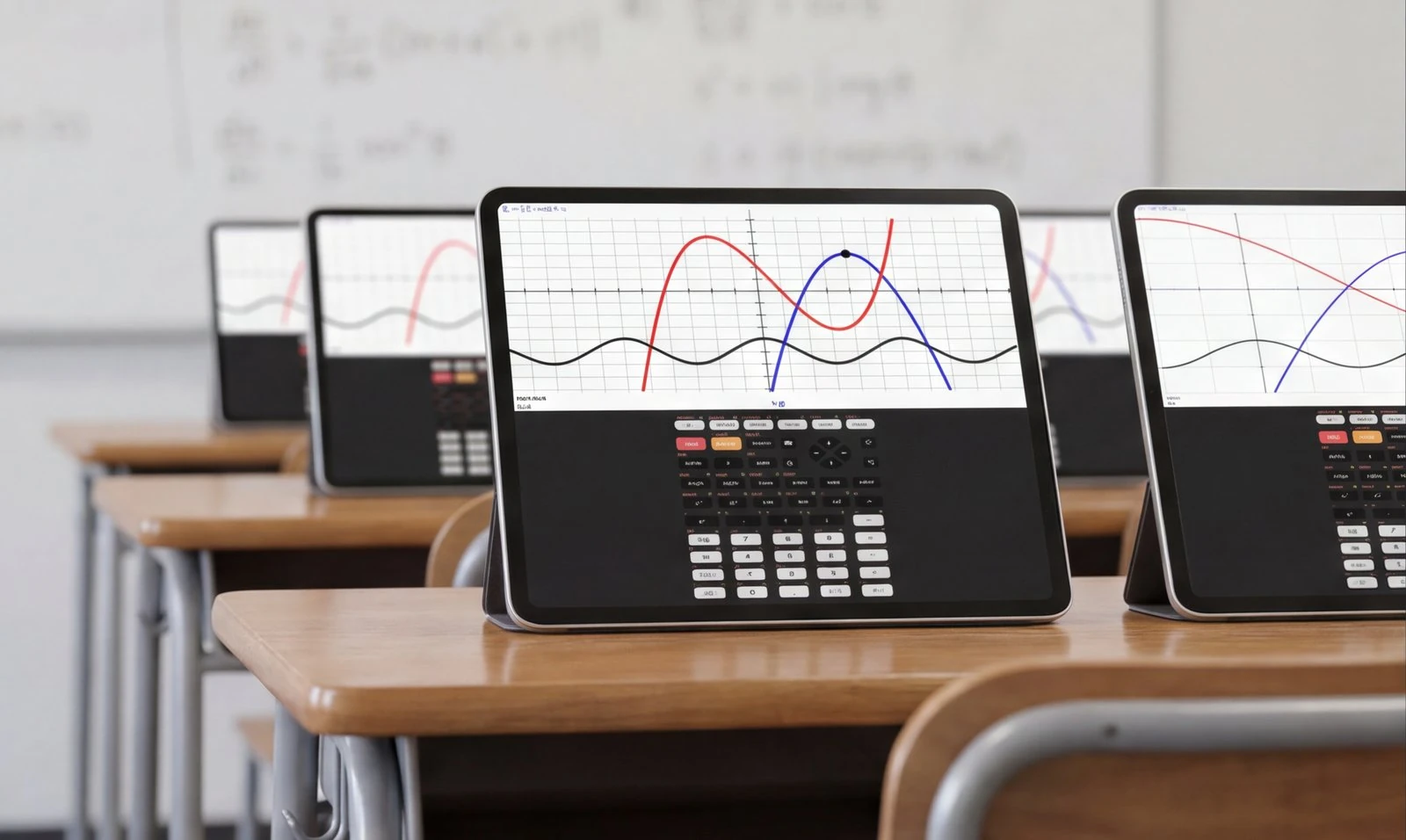 iPads running Taculator 84 in a classroom