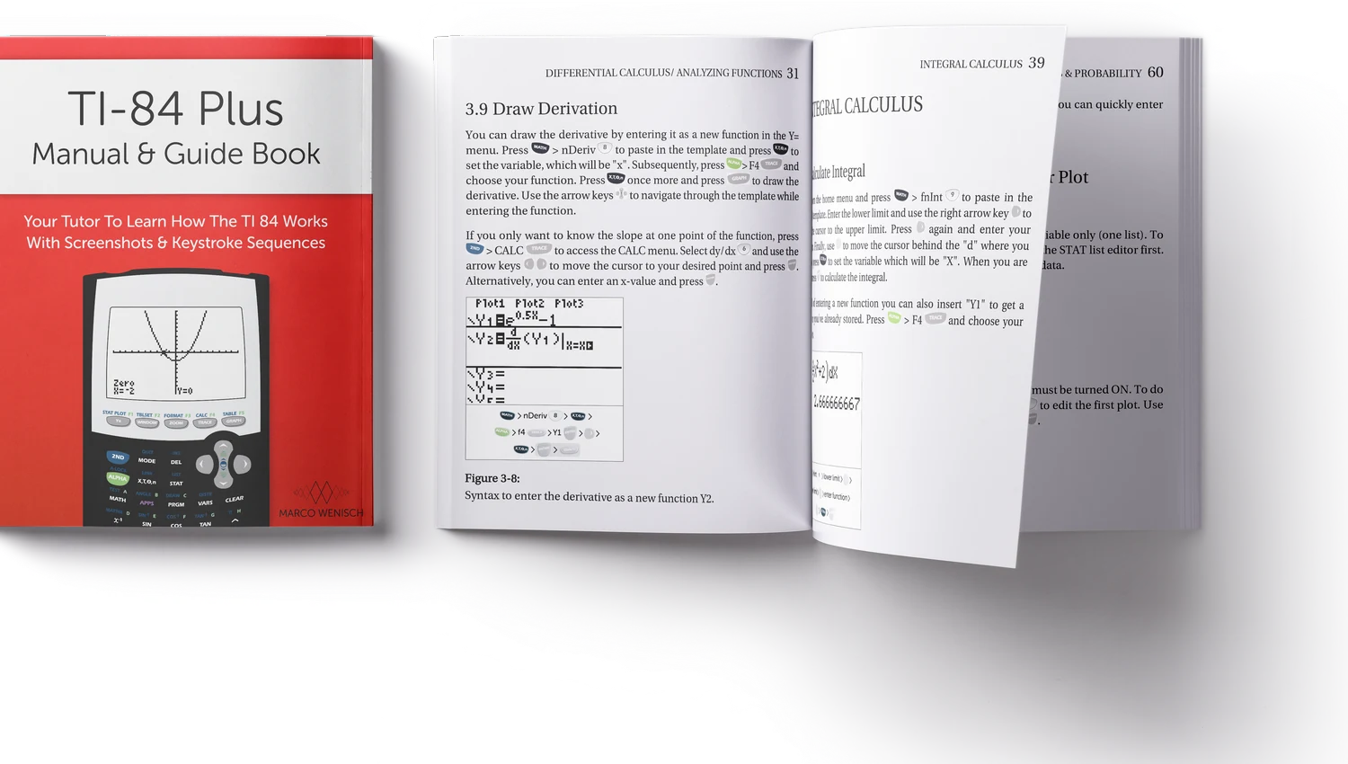 TI-84 Plus Manual and Guide Book — paperback with sample pages